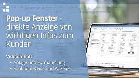 Pop-up Fenster - direkte Anzeige von wichtigen Infos zum Kunden