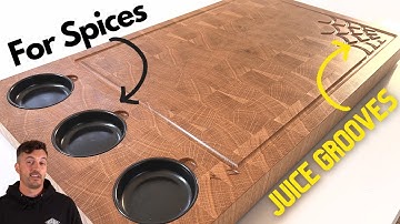 Making A EndGrain Cutting Board w/ Spice Trays And Unique Juice Grooves // No Talking Just Woodwork