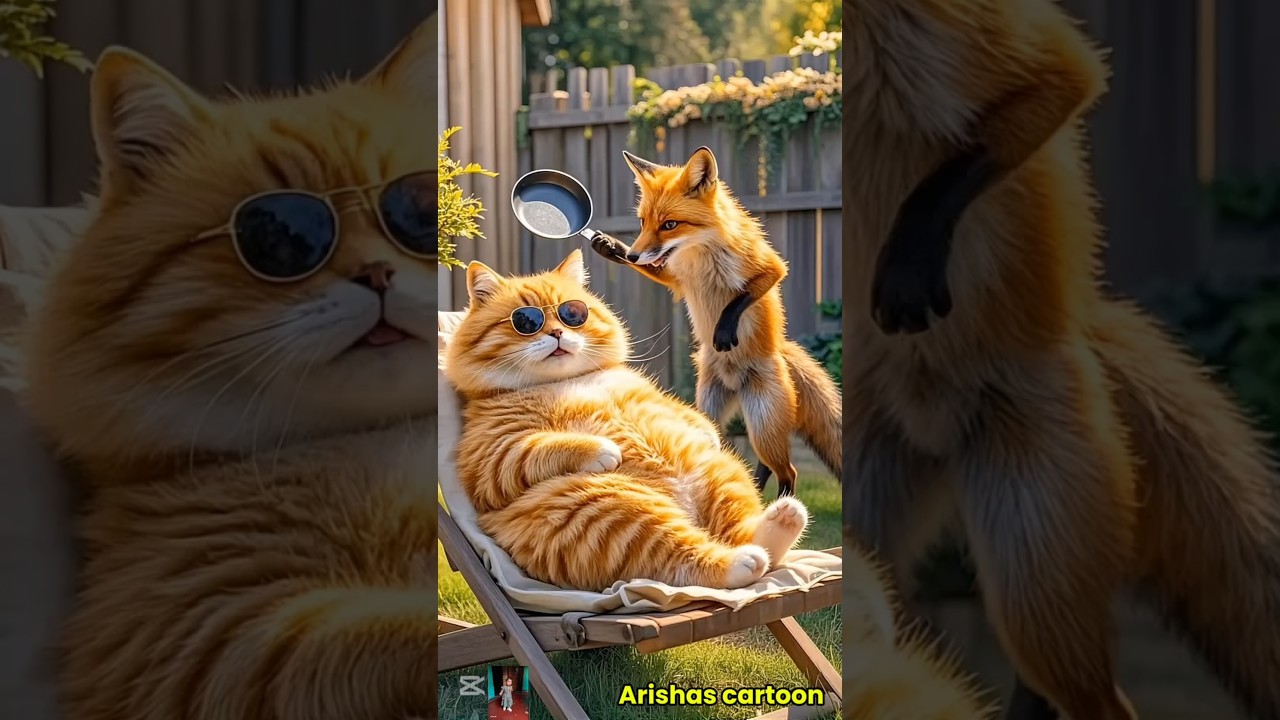 "Chill Cat vs Mischievous Fox | Funny Animal Cartoon Short" 