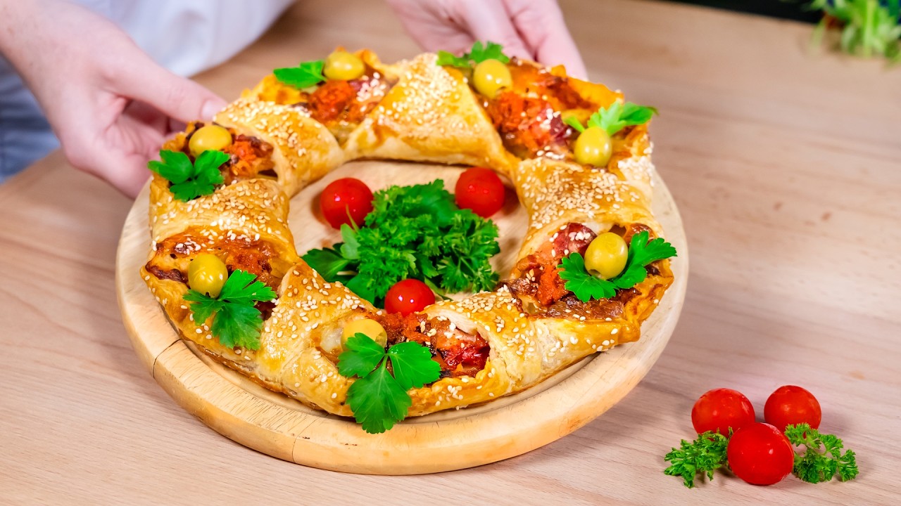У вас есть слоеное тесто? Приготовьте эту закуску прямо сейчас!