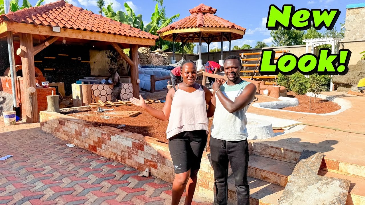 Unbelievable New Look of Our Dream Home 🏡✨ Painting Ongoing, Waterfall Done & Harvesting in Our Farm