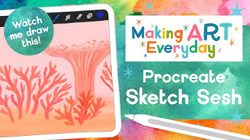 Drawing Coral-Colored Coral in Procreate // Making Art Everyday Sketch Sesh - September