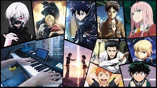 Video thumbnail of "50 ANIME SONGS in 15 MINUTES!!! (Piano Medley - 10,000 Subs Special)"