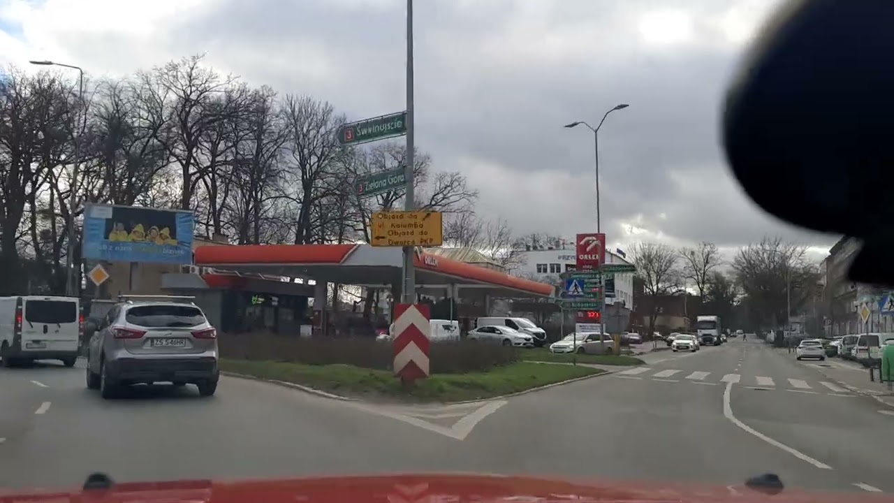 Szczecin...przejazd przez centrum...wtorek po 14 duży ruch dzisiaj...