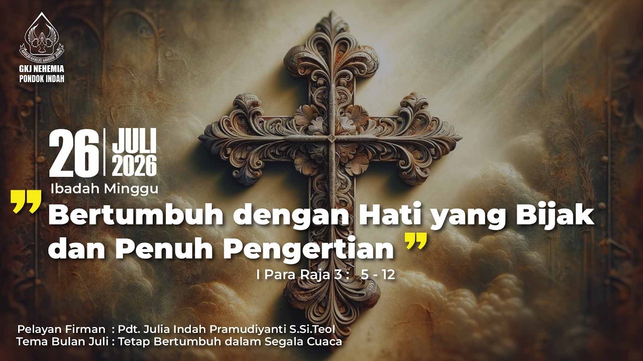 Ibadah Minggu 26 Juli 2026, Oleh Pdt. Julia Indah Pramudiyanti S.Si.Teol