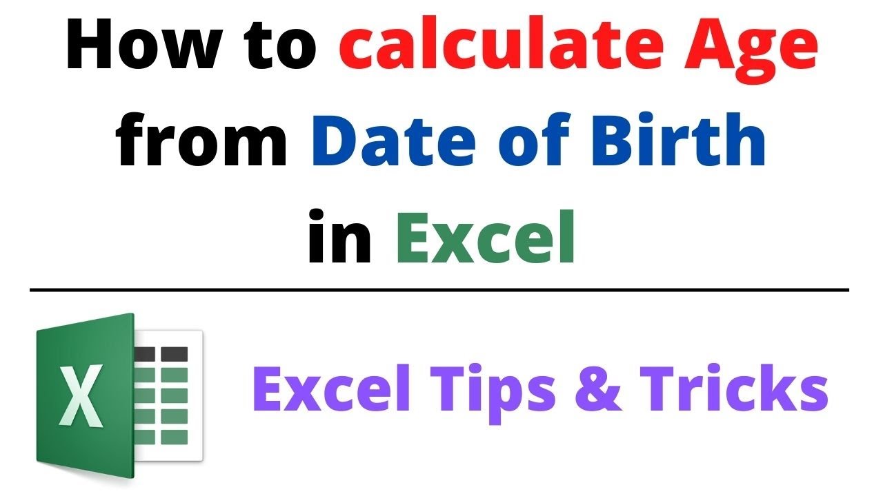 Calculate Age from Date of Birth in Excel - YouTube