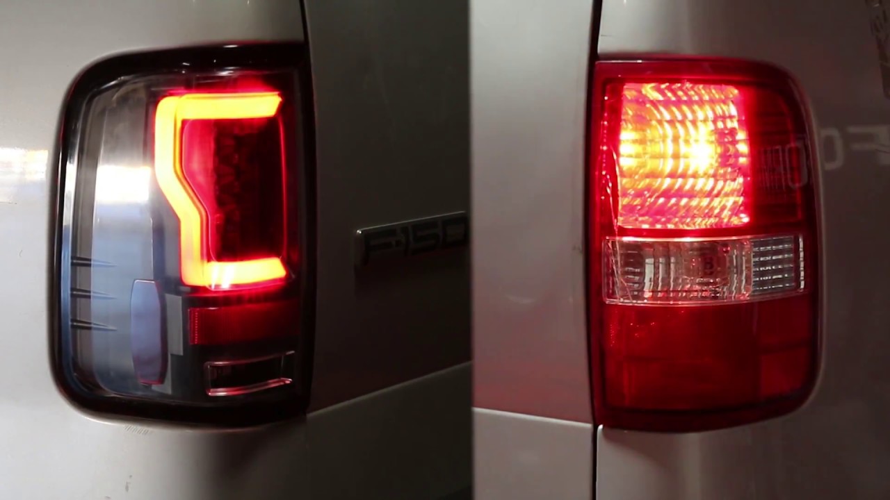For 04-08 Ford F150 F-150 Pickup Truck Styleside Model Black Smoked LED Tail Lights Brake Lamps Pair 
