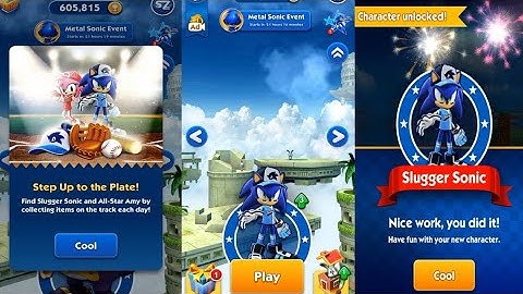 sonic dash game. slugger sonic character is unlocked 2022