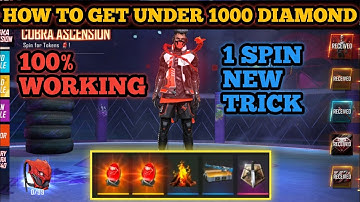 How to get cobra ascension bundle under 1000 diamond || one spin new trick || one spin egg trick
