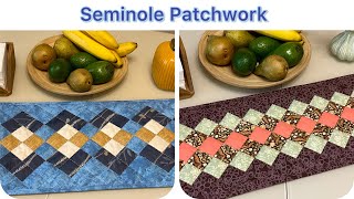 Brilliant Seminole Patchwork. Quilted Table Runner Tutorial