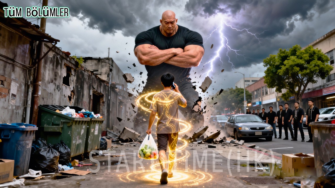 3 metrelik dev alışveriş yapan genci soyar; o ise telefonda konuşurken tek eliyle devi yere serer!