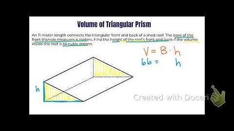 Triangular prism volume, find height of base