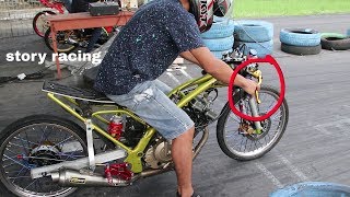 Perhatikan Cara Eko Kodok Menahan Rem Depan Satria Fu 200cc