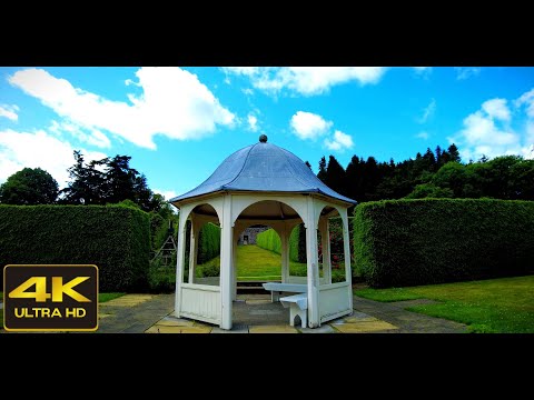 4K Walk in Drum Castle Rose Garden, Scotland | Nature Sounds ASMR | Scottish Countryside
