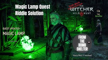 Magic Lamp Quest with Keira Metz Riddle Solution Witcher 3 The Wild Hunt Order to light statue lamps