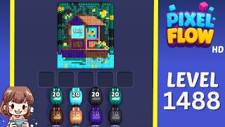 Pixel Flow Level 1488 Solution Walkthrough