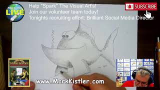 Mark Kistler LIVE! Episode 68: Let's draw "Phred The Phish!"