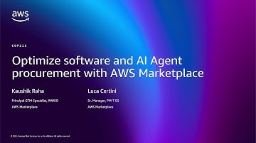 AWS re:Invent 2025 - Optimize software and AI Agent procurement with AWS Marketplace (COP212)