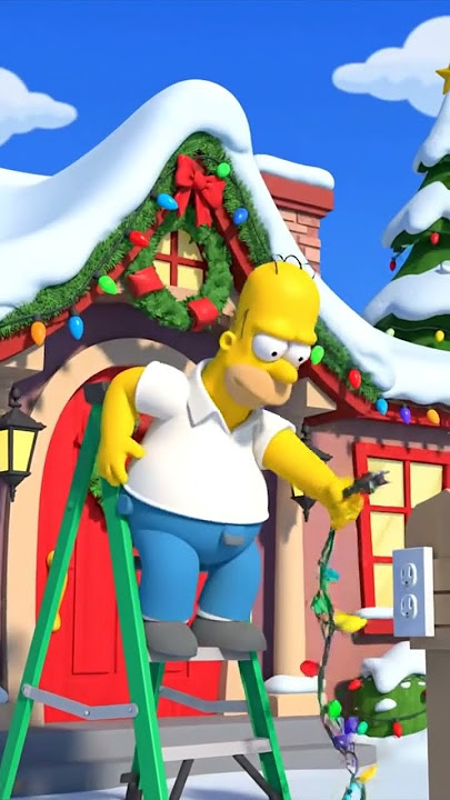 Homer decorates the house for Christmas #funny #simson #ai