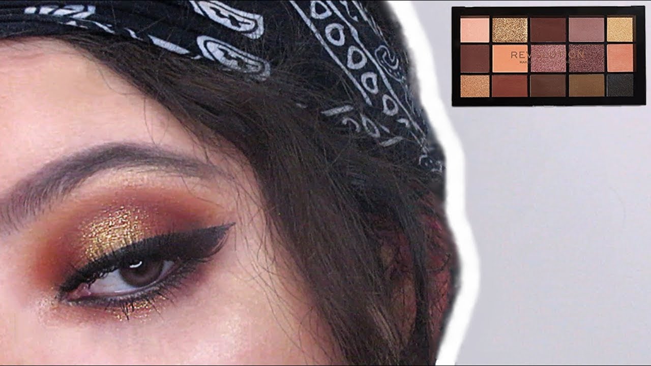 REVOLUTION Rose | ANTIQUE GOLD HALO EYE MAKEUP - YouTube