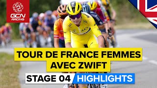 Can Kopecky Keep Yellow? | Tour De France Femmes Avec Zwift 2023 Highlights - Stage 4