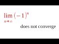 Proof: lim (-1)^n doesn't converge