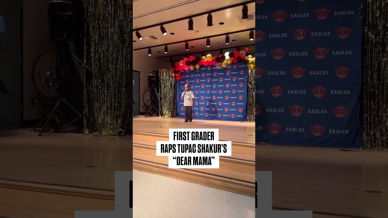 ⁣A first grader named Julian performs Tupac Shakur’s classic track “Dear Mama” at his talent show.