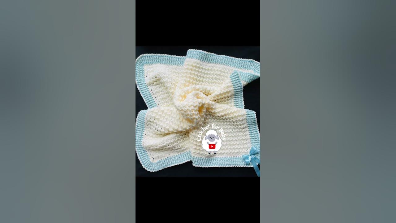 Manta para bebe tejida a crochet con orilla y punto HERMOSO y SUPER FACIL  crystal waves 