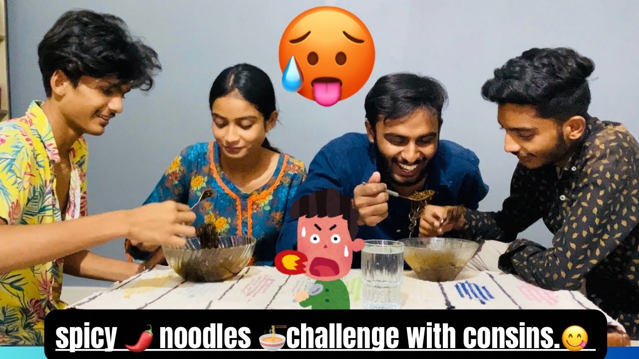 | Consins ky sath spicy 🌶️ noodles 🍜 challenge 🥵kiya sub ki halat kharab.|🤒