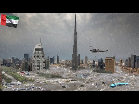 Dubai, UAE now! Emergency rescue! The historic flood is submerging cars and houses