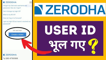 Zerodha का User ID और Password कैसे पता करें? | How to Recover Zerodha User ID? | Zerodha Basics
