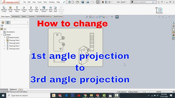How to Change angle of Projection from first angle to 3rd angle projection in SolidWorks Drawings
