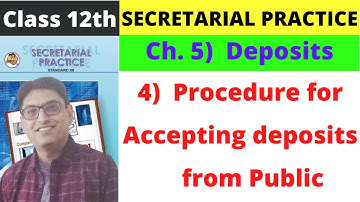 Procedure for accepting deposits from Public