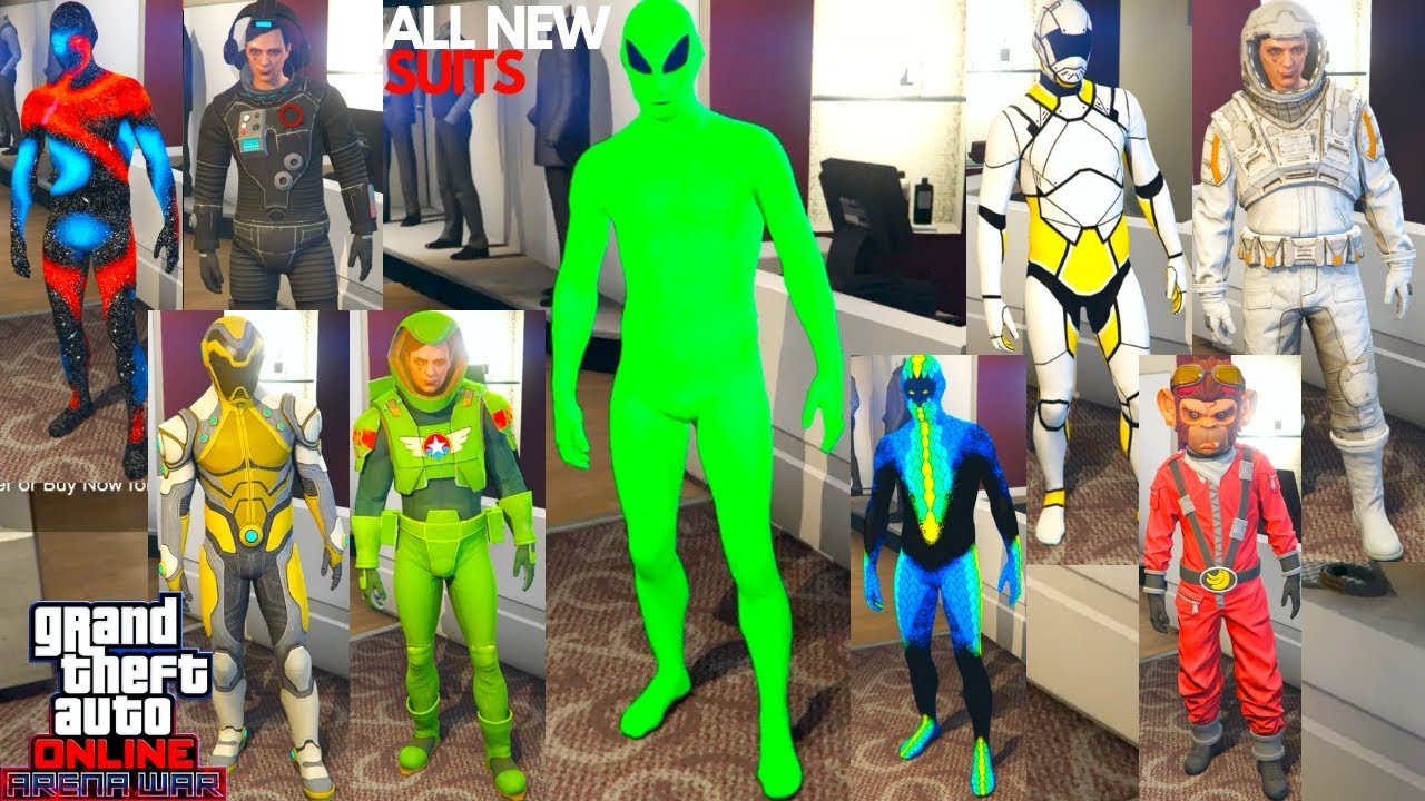 New Skins Bodysuits GTA 5 Online Arena War Clothes Robot Suit Space Suit  Alien Suit Astronaut Suit - YouTube