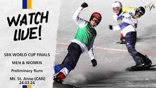 LIVE: FIS Snowboard Cross World Cup Preliminary Runs - Men & Women 15:00 CET (10:00 LOC)