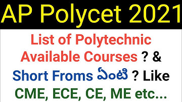 ap polycet 2021 courses list and courses short forms list in telugu