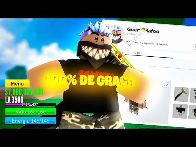 conta de Blox Fruits 100% de GRAÇA NO PRECINHO 𝗡𝗢 ROBLOX !! ‹ Ine Games ›  