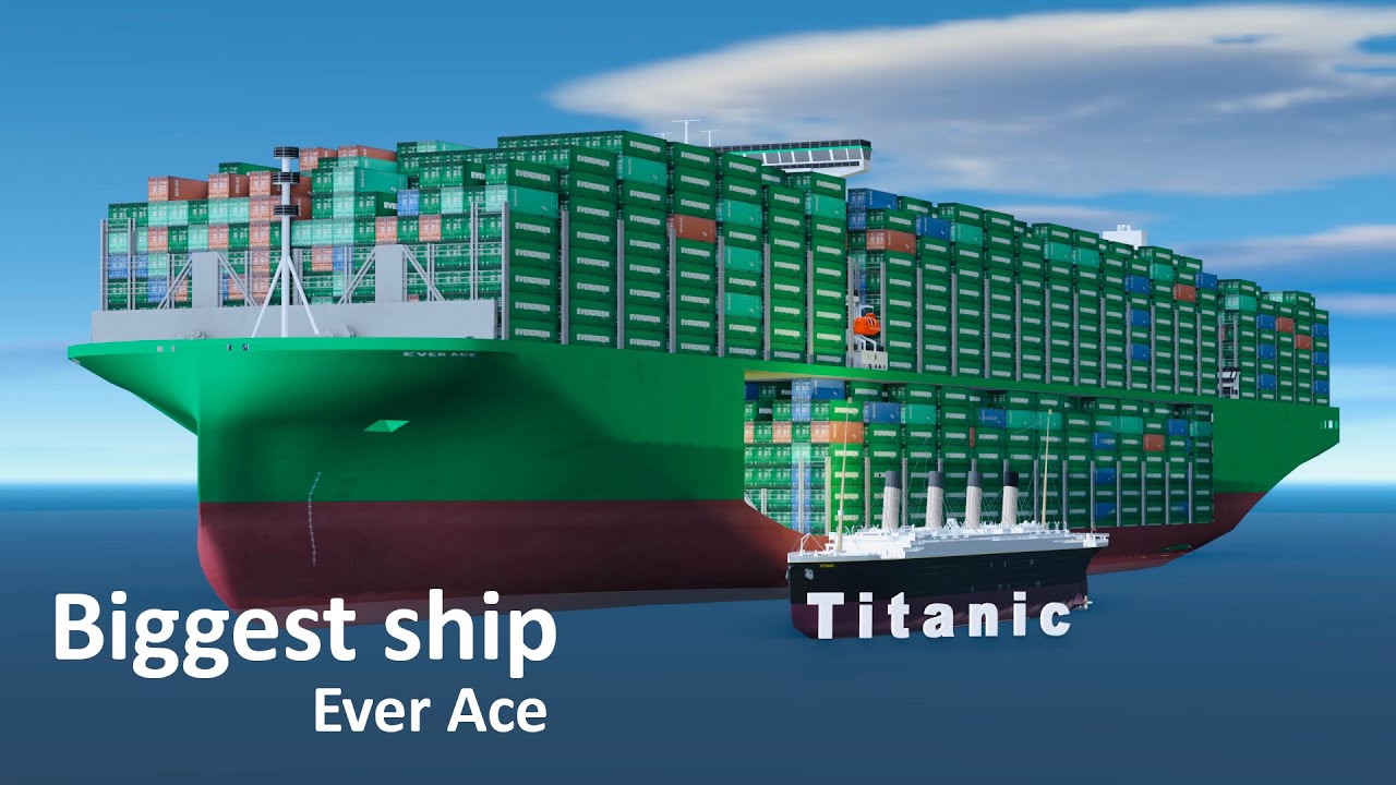 The biggest ship in the world! - Ever Ace Cargo Ship - A 3D Animation - @Learn from the base