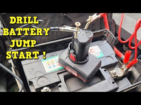 Jump Starting a Car Using a 12 Volt Drill Battery @screwsnutsandbolts