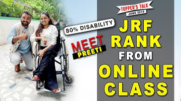 JRF In First Attempt ! 80% physical disability ! Her Father Made it Possible. Know Her Story