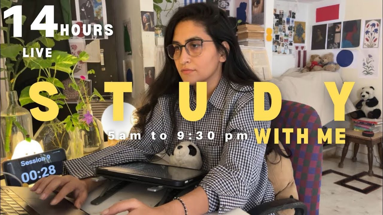 🔴 LIVE 📚 14 hour I Study with me✨ | 60/10 Pomodoro ⏳ (silent study . No music)🕯✨