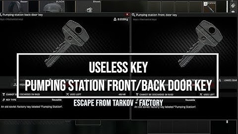 Useless Key - Pumping Station Front & Back Door Key Escape From Tarkov