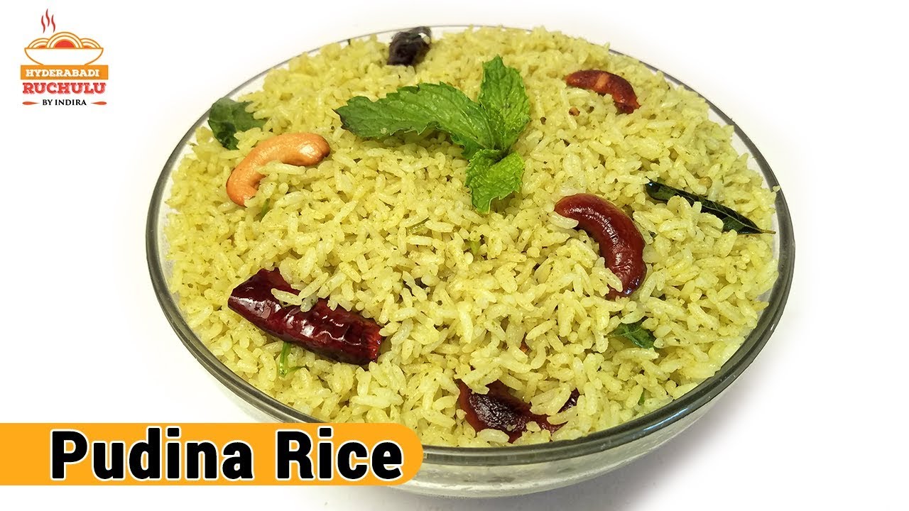 Pudina Rice Recipe | How To Make Pudina Rice | Mint Rice | Rice Recipe | Hyderabadi Ruchulu