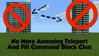 How To Hide Fill And Teleport Command Block Chat