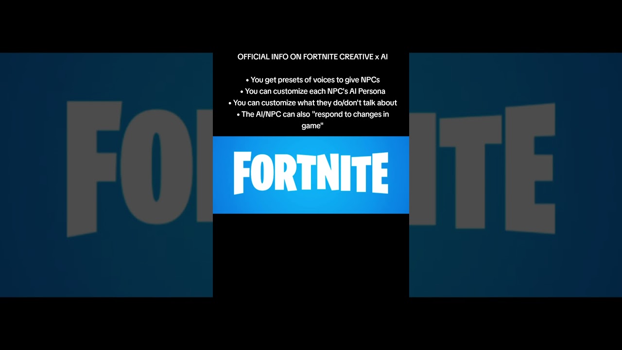 OFFICIAL INFO ON FORTNITE CREATIVE x AI 