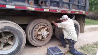 Autocar Construcktor Dump Truck | Dayton Spoke Wheel | Flat Tire
