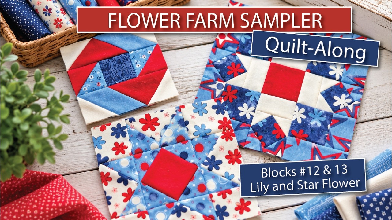 Welcome back to Month 10 of the Flower Farm Quilt Along! 

This month we’re making Blocks 12 & 13 — the Lily Block and the Star Flower Block. We’re getting wonderfully close to having all of our Flower Farm blocks completed!

In this video, I’ll walk you through piecing both blocks, share my tips for keeping all those points and pieces under control, and show you how these two new blocks fit into our growing Flower Farm quilt.

Whether you’ve been sewing along from the beginning or you’re just discovering the series, you can catch up with all of the previous Flower Farm videos in the playlist below.
⸻

Flower Farm Quilt-Along Playlist

https://www.youtube.com/playlist?list=PL1O-0gcnLdtSoO0vwEXz1KQyieh2JqPPV

Products I Use & Recommend

My Amazon Storefront (favorite quilting tools & studio equipment)
https://a.co/d/0gjxUKbw

⸻

Cabin Quilters
Website: https://cabinquilters.com

Patterns, Templates & Products:
https://cabinquilters.com/shop/

⸻

Moose & Squirrel Quilters Podcast

Join Terri and me each month for quilting conversations, inspiration, laughs, and plenty of quilting tips.

https://www.youtube.com/@moosesquirrelquilters
⸻
If you’re sewing Flower Farm along with me, tell me in the comments how your quilt is coming along. I love seeing where everyone is in the process—and whether you’re completely caught up or cheerfully several blocks behind. Both count. 

Subscribe to Cabin Quilters for more quilt-alongs, quilting tips, quilt projects, sewing-room conversations, and plenty of adventures from my quilting studio.

Some links may be affiliate links. If you purchase through an affiliate link, I may earn a small commission at no additional cost to you. Thank you for supporting Cabin Quilters.
#FlowerFarm #FlowerFarmBOM #QuiltAlong #Quilting #CabinQuilters #ShelleyCavanna #QuiltBlocks #Patchwork #ModernQuilting #QuiltTutorial #Sewing #QuiltersOfYouTube #BlockOfTheMonth #QuiltPattern

TIMESTAMPS
00:00 Intro Fabric Pull
11:00 Block 12 Step 1
13:00 Step 2
16:37 Step 3
18:06 Step 4 Block Assembly
22:12 Block 13 Step 1
24:54 Step 2
26:17 Step 3 Block Assembly