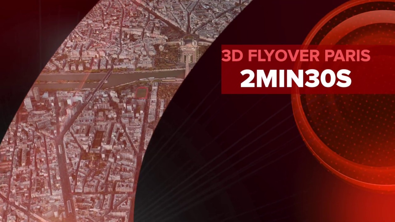 3D FLYOVER PARIS, FRANCE - YouTube