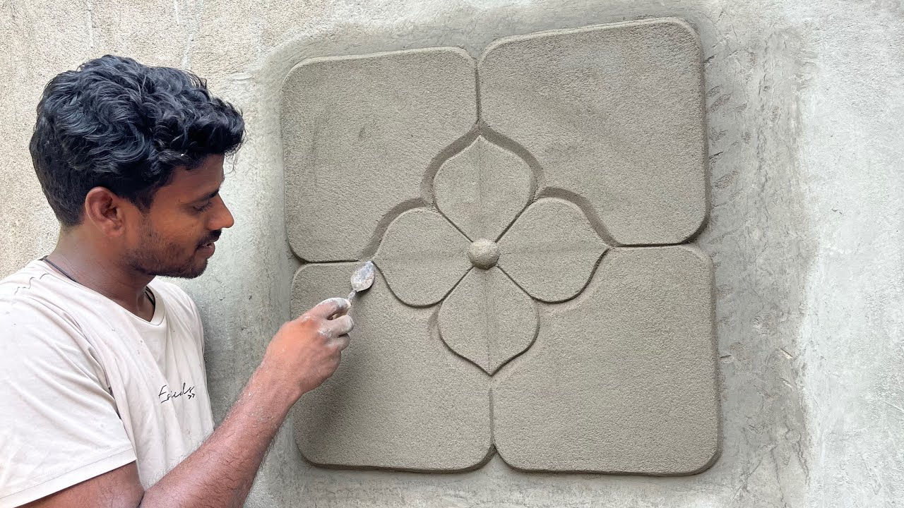 Wall Flower Design New Simple Flower Design Cement Send And Design