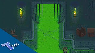 Tiled Map Editor | Sewers Asset Pack | Auto-tile for walls and terrains(static and animated)